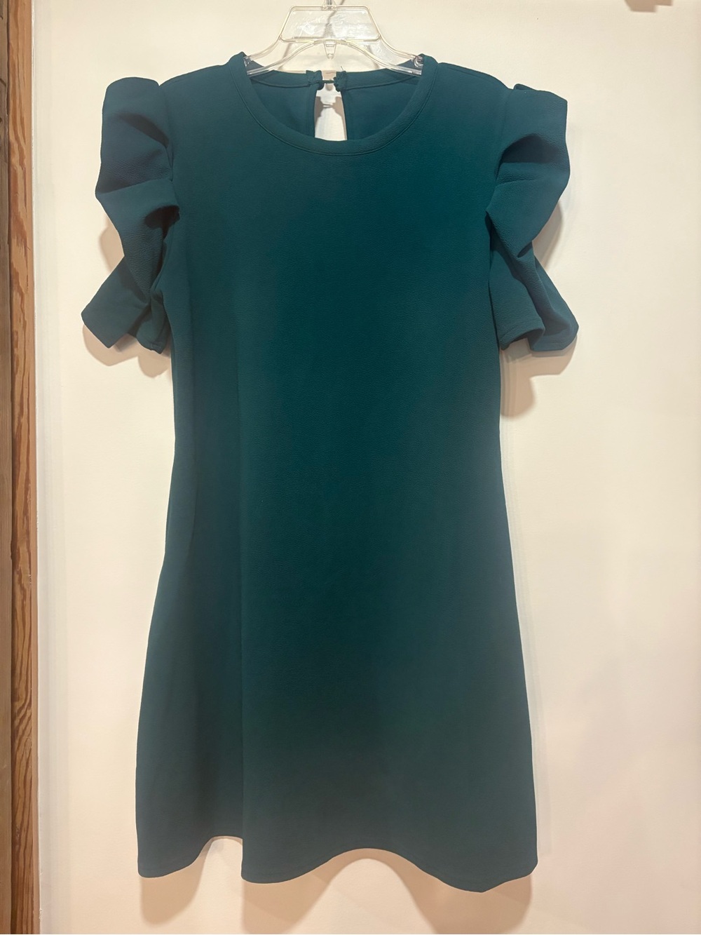 Source Unknown Teal Puff-Sleeve Shift Dress